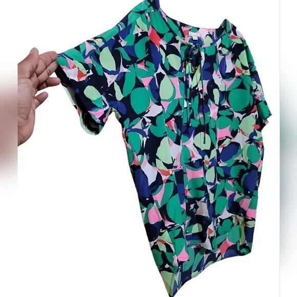 GAP Oversized Pink Green Blue Multicolored Tunic Top Sz Small - Picture 3 of 8